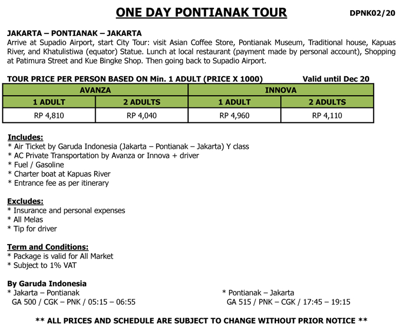 PONTIANAK ONE DAY TOUR